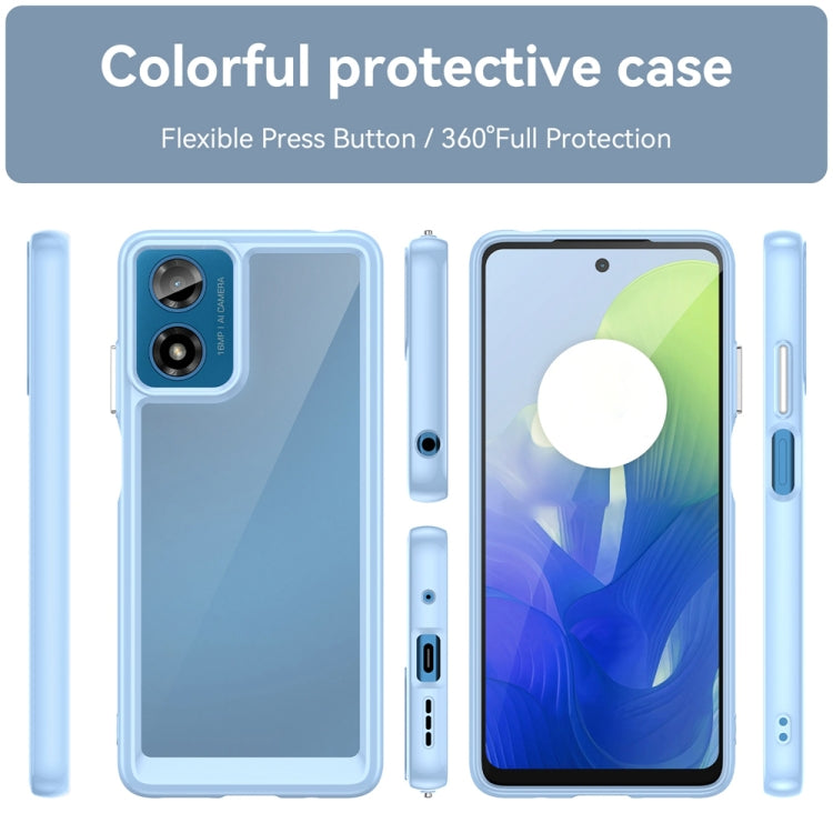 For Motorola Moto G24 Power Colorful Series Acrylic Hybrid TPU Phone Case(Blue) - Motorola Cases by PMC Jewellery | Online Shopping South Africa | PMC Jewellery | Buy Now Pay Later Mobicred