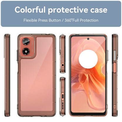 For Motorola Moto G24 Power Colorful Series Acrylic Hybrid TPU Phone Case(Transparent Grey) - Motorola Cases by PMC Jewellery | Online Shopping South Africa | PMC Jewellery | Buy Now Pay Later Mobicred