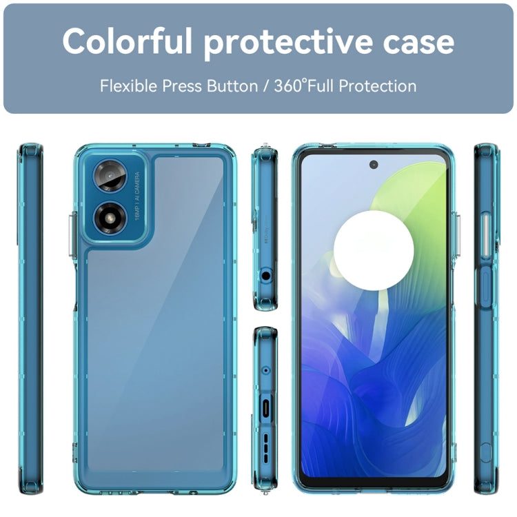 For Motorola Moto G24 Power Colorful Series Acrylic Hybrid TPU Phone Case(Transparent Blue) - Motorola Cases by PMC Jewellery | Online Shopping South Africa | PMC Jewellery | Buy Now Pay Later Mobicred