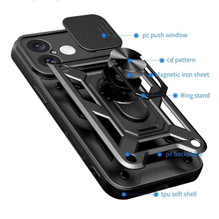 For iPhone 16 Sliding Camera Cover Design TPU+PC Phone Case(Red) - iPhone 16 Cases by PMC TechLife | Online Shopping South Africa | PMC TechLife | Buy Now Pay Later Mobicred