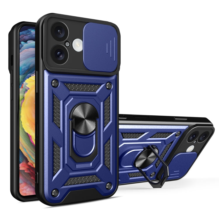 For iPhone 16 Sliding Camera Cover Design TPU+PC Phone Case(Blue) - iPhone 16 Cases by PMC Jewellery | Online Shopping South Africa | PMC Jewellery | Buy Now Pay Later Mobicred