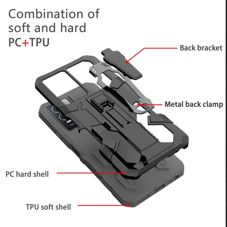 For vivo V27 Armor Warrior Shockproof PC + TPU Phone Case(Grey) - vivo Cases by PMC Jewellery | Online Shopping South Africa | PMC Jewellery