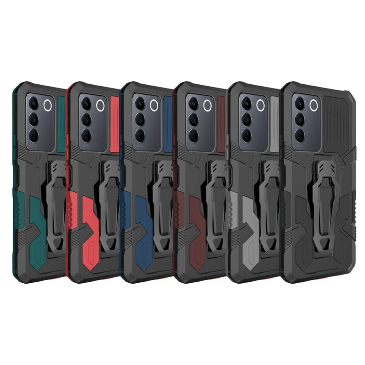 For vivo V27e Armor Warrior Shockproof PC + TPU Phone Case(Black) - vivo Cases by PMC Jewellery | Online Shopping South Africa | PMC Jewellery | Buy Now Pay Later Mobicred