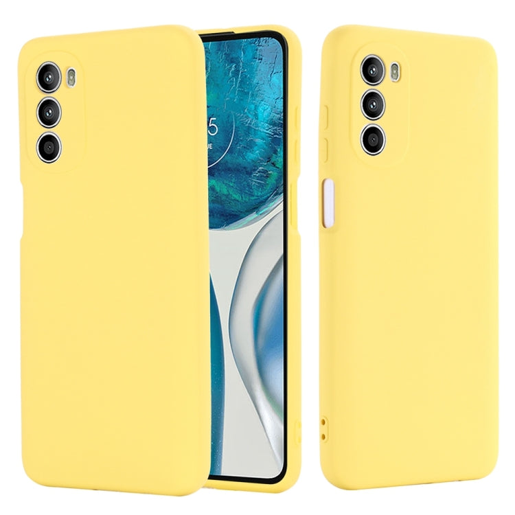 For Motorola Moto G71s 5G Pure Color Liquid Silicone Shockproof Phone Case(Yellow) - Motorola Cases by PMC Jewellery | Online Shopping South Africa | PMC Jewellery | Buy Now Pay Later Mobicred