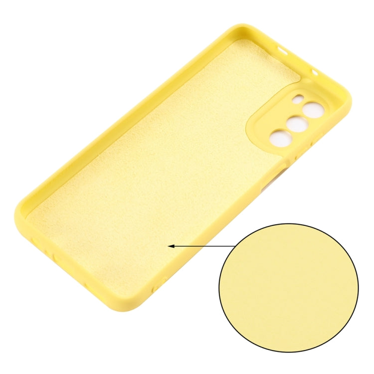 For Motorola Moto G71s 5G Pure Color Liquid Silicone Shockproof Phone Case(Yellow) - Motorola Cases by PMC Jewellery | Online Shopping South Africa | PMC Jewellery | Buy Now Pay Later Mobicred