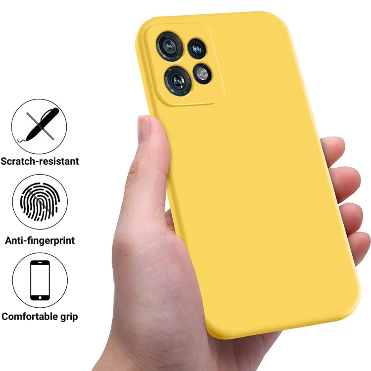 For Motorola Edge 40 Pro/Edge+ 2023/X40 Pure Color Liquid Silicone Shockproof Phone Case(Yellow) - Motorola Cases by PMC Jewellery | Online Shopping South Africa | PMC Jewellery | Buy Now Pay Later Mobicred