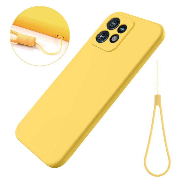 For Motorola Edge 40 Pro/Edge+ 2023/X40 Pure Color Liquid Silicone Shockproof Phone Case(Yellow) - Motorola Cases by PMC Jewellery | Online Shopping South Africa | PMC Jewellery | Buy Now Pay Later Mobicred