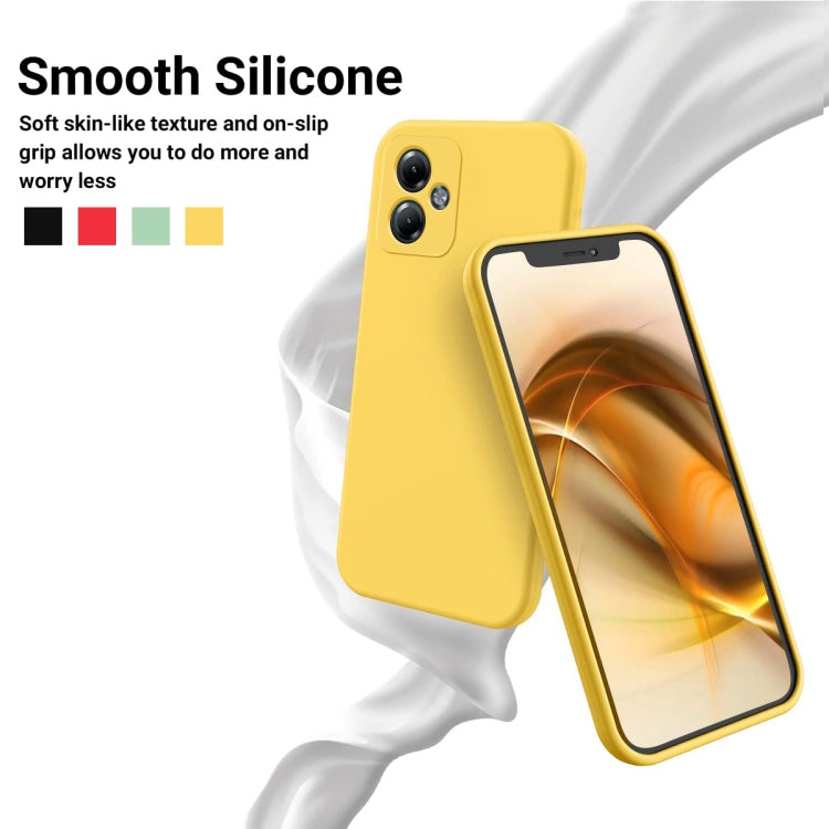 For Motorola Moto G14 Pure Color Liquid Silicone Shockproof Phone Case(Yellow) - Motorola Cases by PMC Jewellery | Online Shopping South Africa | PMC Jewellery | Buy Now Pay Later Mobicred