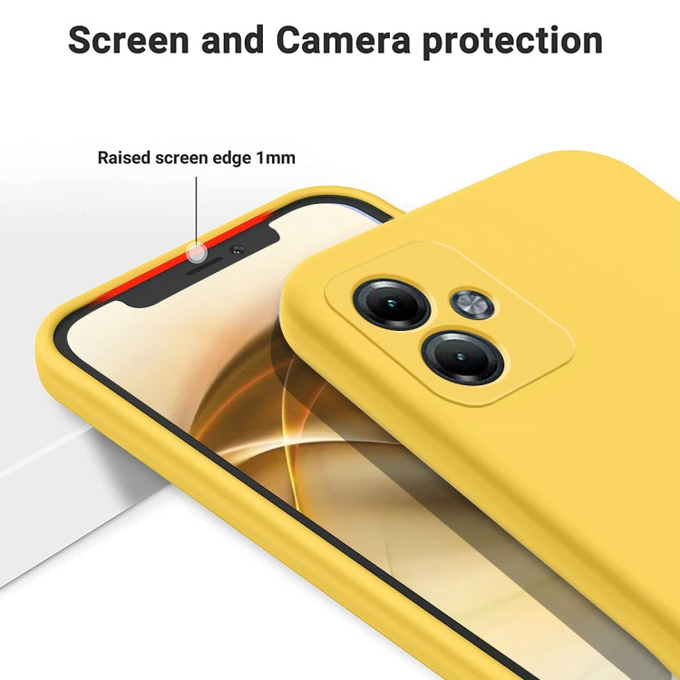 For Motorola Moto G14 Pure Color Liquid Silicone Shockproof Phone Case(Yellow) - Motorola Cases by PMC Jewellery | Online Shopping South Africa | PMC Jewellery | Buy Now Pay Later Mobicred