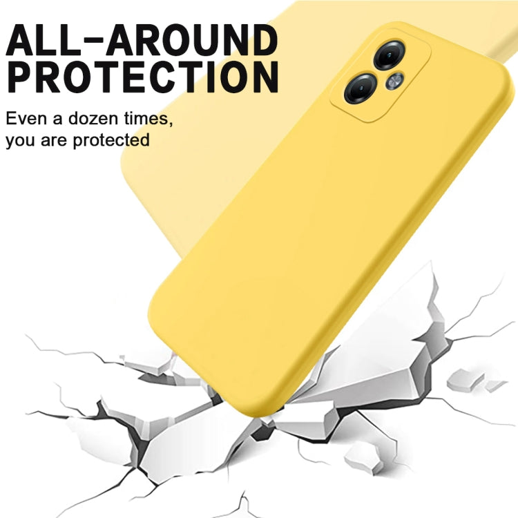 For Motorola Moto G14 Pure Color Liquid Silicone Shockproof Phone Case(Yellow) - Motorola Cases by PMC Jewellery | Online Shopping South Africa | PMC Jewellery | Buy Now Pay Later Mobicred