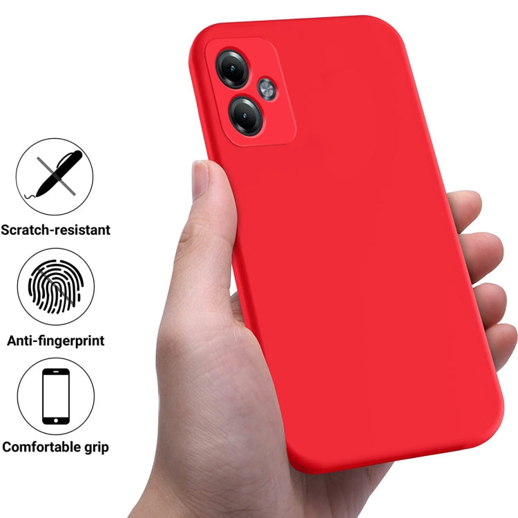 For Motorola Moto G14 Pure Color Liquid Silicone Shockproof Phone Case(Red) - Motorola Cases by PMC Jewellery | Online Shopping South Africa | PMC Jewellery | Buy Now Pay Later Mobicred