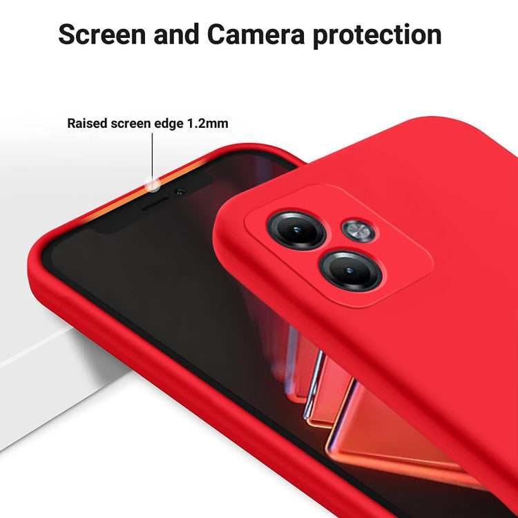 For Motorola Moto G14 Pure Color Liquid Silicone Shockproof Phone Case(Red) - Motorola Cases by PMC Jewellery | Online Shopping South Africa | PMC Jewellery | Buy Now Pay Later Mobicred