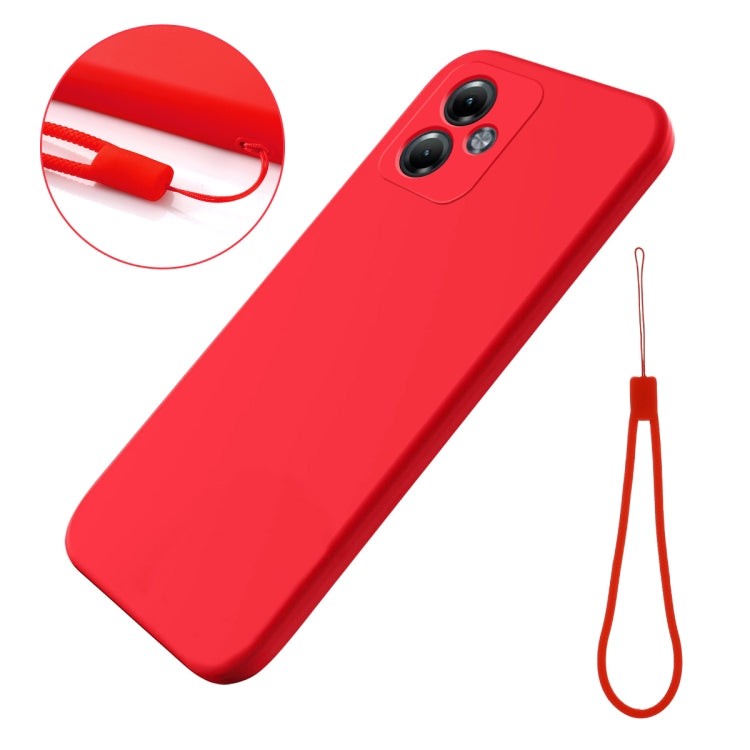 For Motorola Moto G14 Pure Color Liquid Silicone Shockproof Phone Case(Red) - Motorola Cases by PMC Jewellery | Online Shopping South Africa | PMC Jewellery | Buy Now Pay Later Mobicred