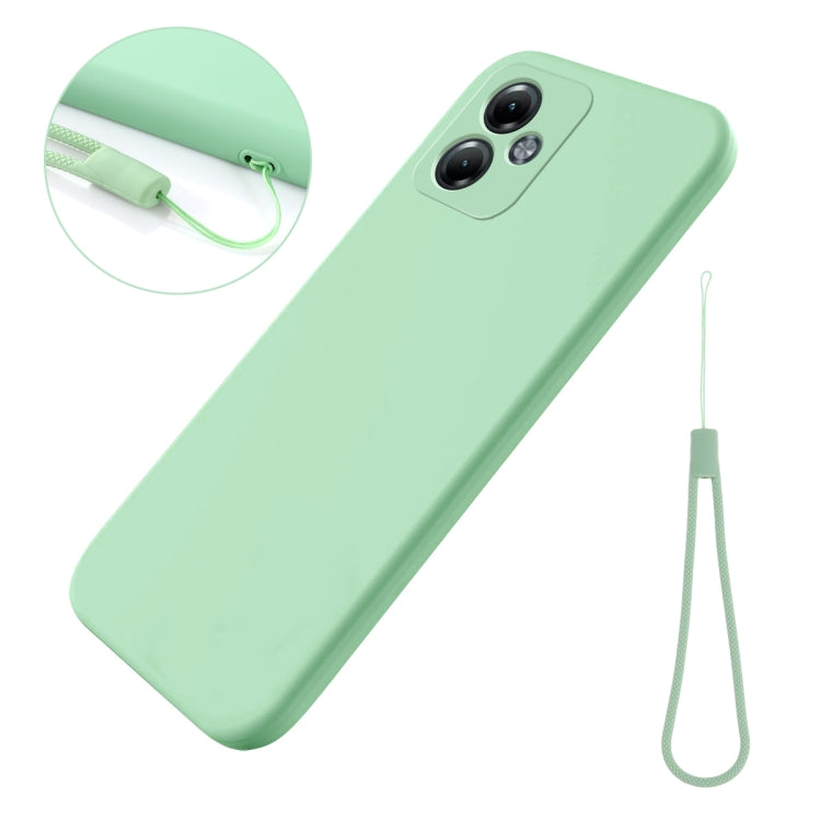 For Motorola Moto G14 Pure Color Liquid Silicone Shockproof Phone Case(Green) - Motorola Cases by PMC Jewellery | Online Shopping South Africa | PMC Jewellery | Buy Now Pay Later Mobicred