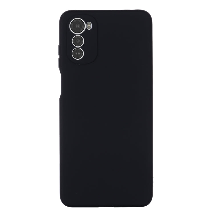 For Motorola Moto E32 4G Pure Color Liquid Silicone Shockproof Phone Case(Black) - Motorola Cases by PMC Jewellery | Online Shopping South Africa | PMC Jewellery | Buy Now Pay Later Mobicred