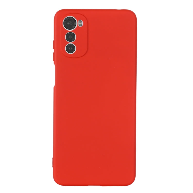 For Motorola Moto E32 4G Pure Color Liquid Silicone Shockproof Phone Case(Red) - Motorola Cases by PMC Jewellery | Online Shopping South Africa | PMC Jewellery | Buy Now Pay Later Mobicred