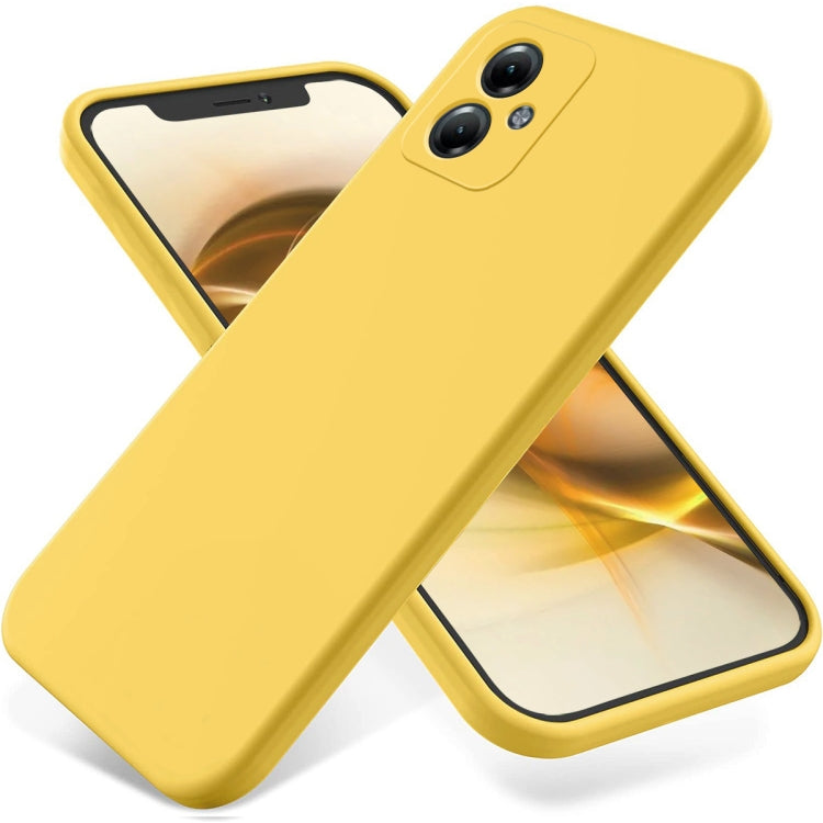 For Motorola Moto G54 Power Pure Color Liquid Silicone Shockproof Phone Case(Yellow) - Motorola Cases by PMC Jewellery | Online Shopping South Africa | PMC Jewellery | Buy Now Pay Later Mobicred