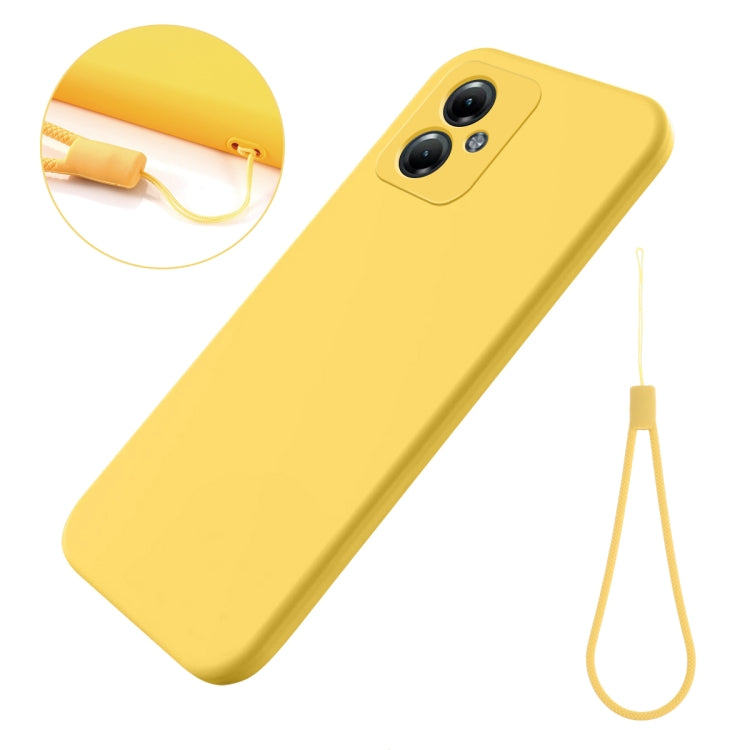 For Motorola Moto G54 Power Pure Color Liquid Silicone Shockproof Phone Case(Yellow) - Motorola Cases by PMC Jewellery | Online Shopping South Africa | PMC Jewellery | Buy Now Pay Later Mobicred