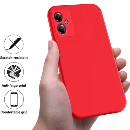 For Motorola Moto G54 Power Pure Color Liquid Silicone Shockproof Phone Case(Red) - Motorola Cases by PMC Jewellery | Online Shopping South Africa | PMC Jewellery | Buy Now Pay Later Mobicred