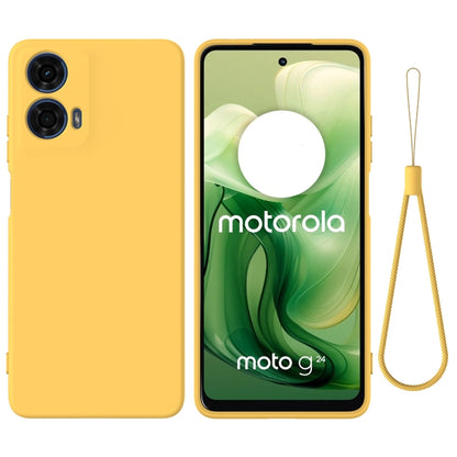 For Motorola Moto G04 / G24 Pure Color Liquid Silicone Shockproof Phone Case(Yellow) - Motorola Cases by PMC Jewellery | Online Shopping South Africa | PMC Jewellery | Buy Now Pay Later Mobicred