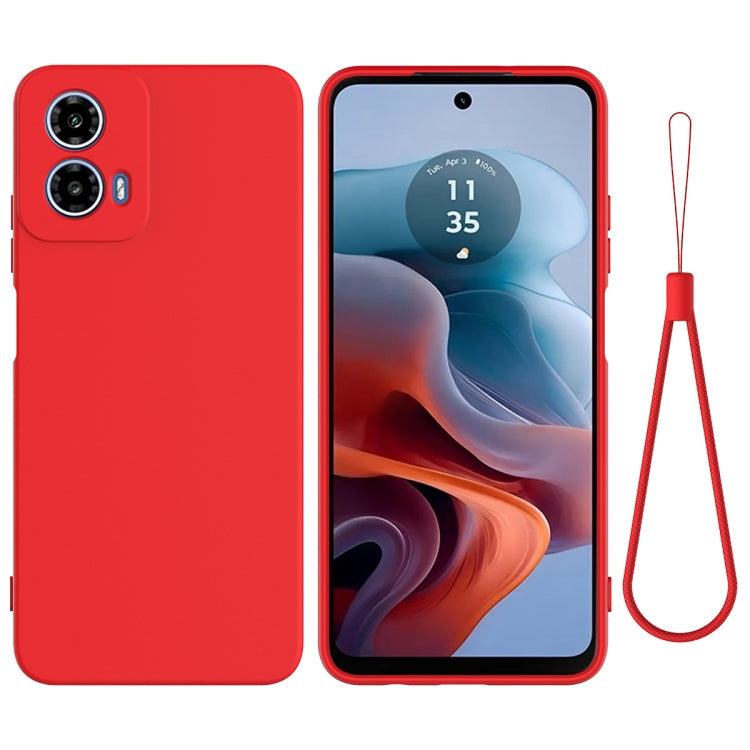 For Motorola Moto G34 Pure Color Liquid Silicone Shockproof Phone Case(Red) - Motorola Cases by PMC Jewellery | Online Shopping South Africa | PMC Jewellery | Buy Now Pay Later Mobicred