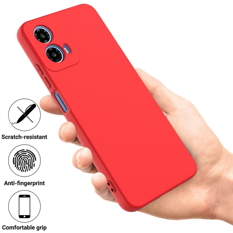 For Motorola Moto G34 Pure Color Liquid Silicone Shockproof Phone Case(Red) - Motorola Cases by PMC Jewellery | Online Shopping South Africa | PMC Jewellery | Buy Now Pay Later Mobicred