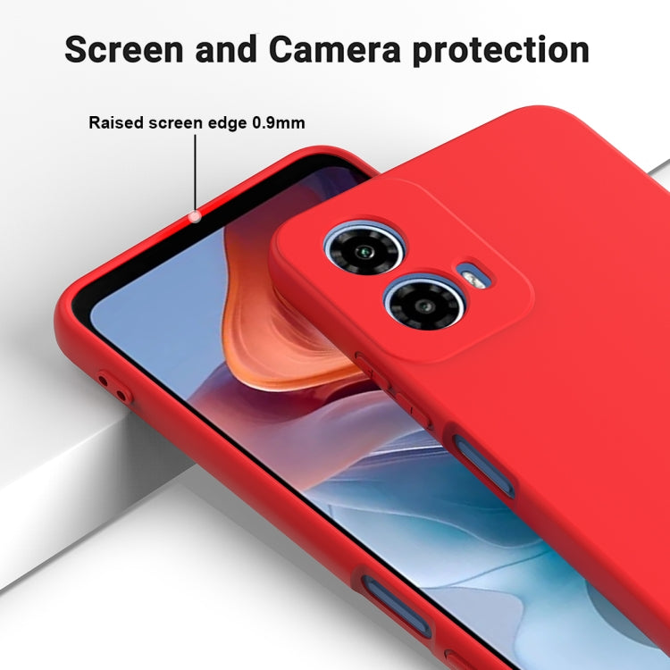 For Motorola Moto G34 Pure Color Liquid Silicone Shockproof Phone Case(Red) - Motorola Cases by PMC Jewellery | Online Shopping South Africa | PMC Jewellery | Buy Now Pay Later Mobicred