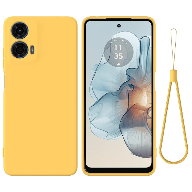 For Motorola Moto G24 Power Pure Color Liquid Silicone Shockproof Phone Case(Yellow) - Motorola Cases by PMC Jewellery | Online Shopping South Africa | PMC Jewellery | Buy Now Pay Later Mobicred