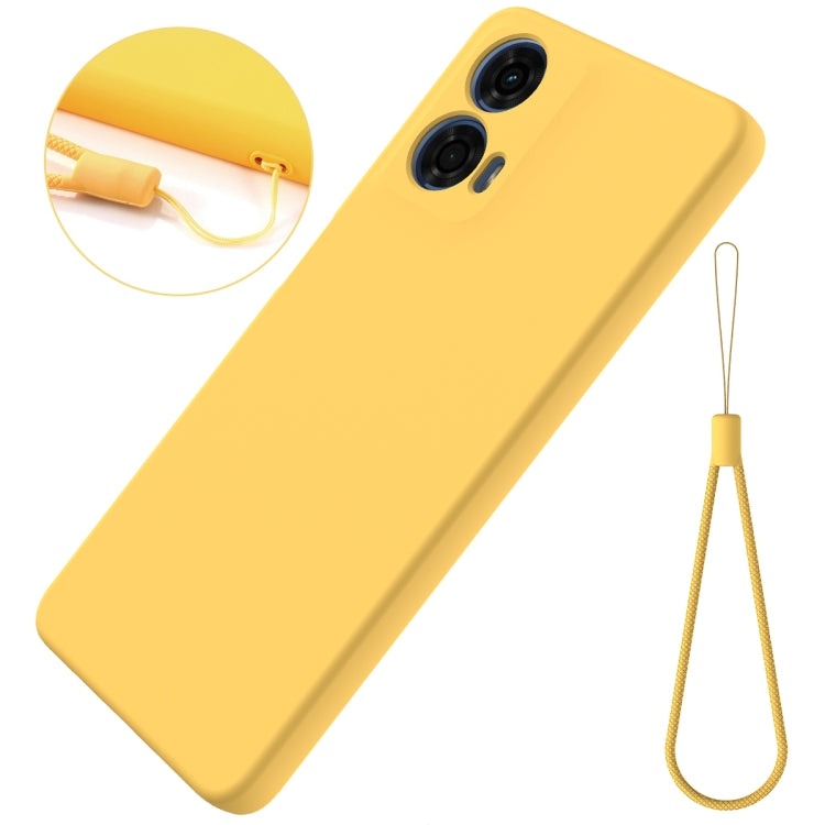 For Motorola Moto G24 Power Pure Color Liquid Silicone Shockproof Phone Case(Yellow) - Motorola Cases by PMC Jewellery | Online Shopping South Africa | PMC Jewellery | Buy Now Pay Later Mobicred