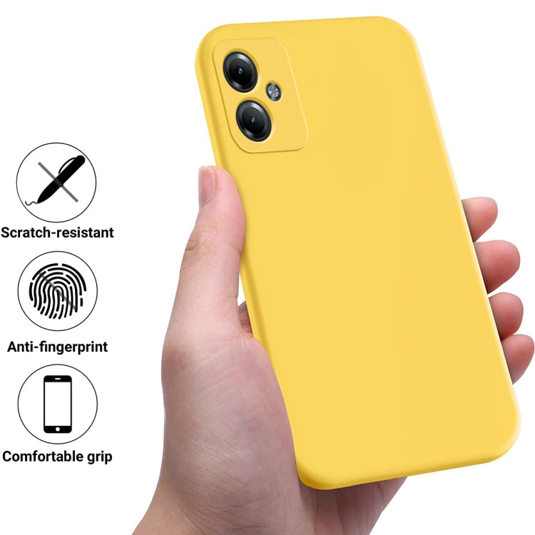 For Motorola Moto G64 Pure Color Liquid Silicone Shockproof Phone Case(Yellow) - Motorola Cases by PMC Jewellery | Online Shopping South Africa | PMC Jewellery | Buy Now Pay Later Mobicred