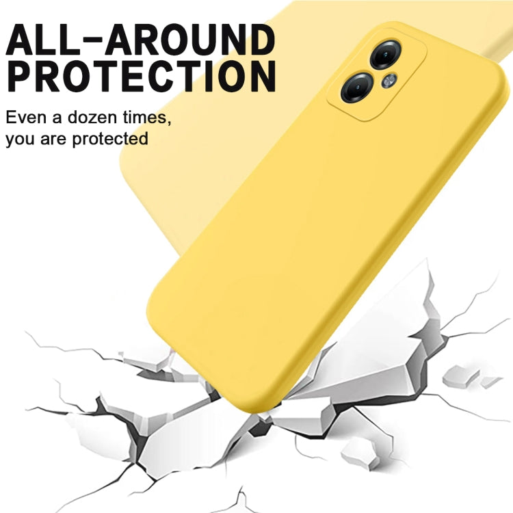 For Motorola Moto G64 Pure Color Liquid Silicone Shockproof Phone Case(Yellow) - Motorola Cases by PMC Jewellery | Online Shopping South Africa | PMC Jewellery | Buy Now Pay Later Mobicred