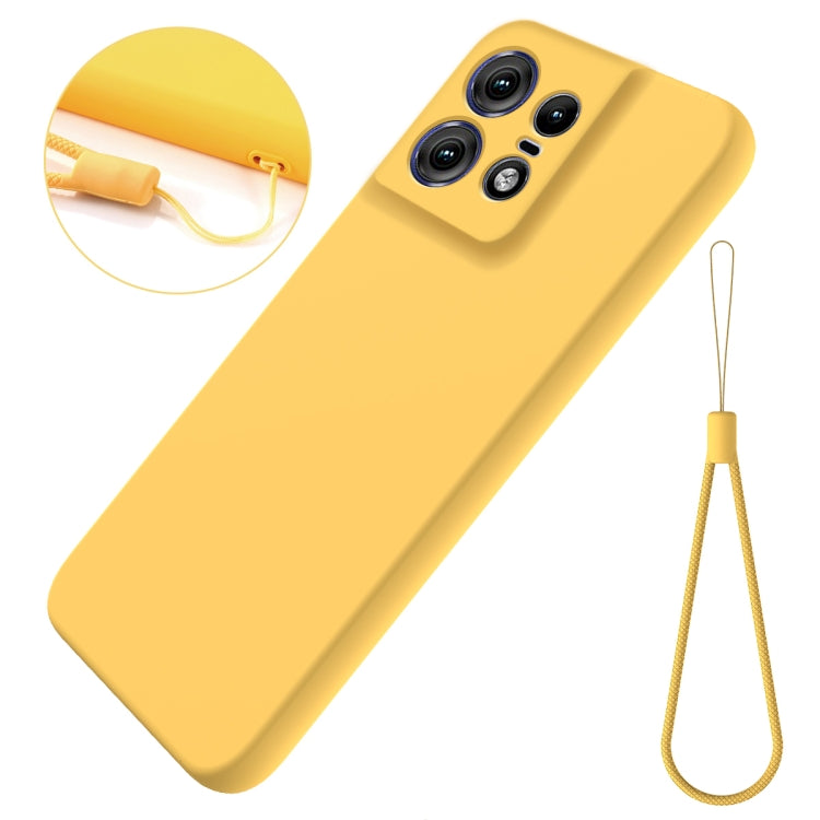 For Motorola Edge 50 Pro Pure Color Liquid Silicone Shockproof Phone Case(Yellow) - Motorola Cases by PMC Jewellery | Online Shopping South Africa | PMC Jewellery | Buy Now Pay Later Mobicred