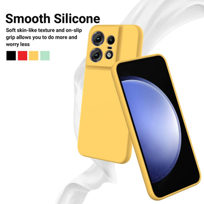 For Motorola Edge 50 Pro Pure Color Liquid Silicone Shockproof Phone Case(Yellow) - Motorola Cases by PMC Jewellery | Online Shopping South Africa | PMC Jewellery | Buy Now Pay Later Mobicred