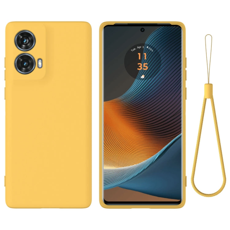 For Motorola Moto G85 Solid Color Liquid Silicone Dropproof Full Coverage Phone Case(Yellow) - free shipping - PMC TechLife - Order now!