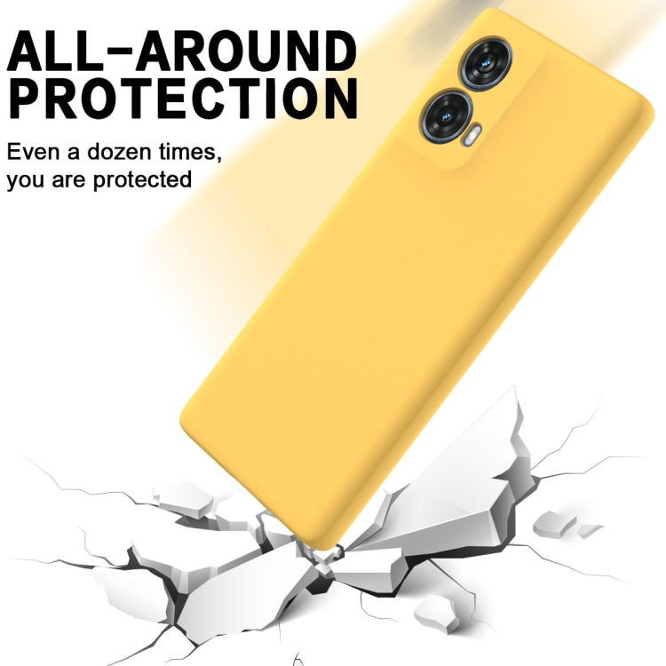 For Motorola Moto G85 Solid Color Liquid Silicone Dropproof Full Coverage Phone Case(Yellow) - free shipping - PMC TechLife - Order now!