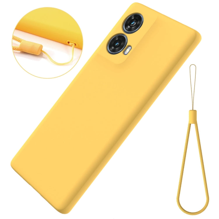 For Motorola Moto G85 Solid Color Liquid Silicone Dropproof Full Coverage Phone Case(Yellow) - free shipping - PMC TechLife - Order now!