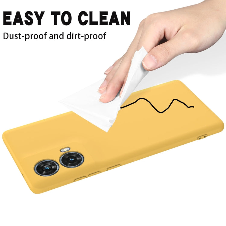 For Motorola Moto G85 Solid Color Liquid Silicone Dropproof Full Coverage Phone Case(Yellow) - free shipping - PMC TechLife - Order now!