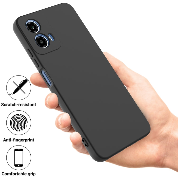 For Motorola Moto G Power 2024 Pure Color Liquid Silicone Shockproof Phone Case(Black) - Motorola Cases by PMC Jewellery | Online Shopping South Africa | PMC Jewellery | Buy Now Pay Later Mobicred