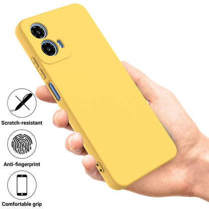 For Motorola Moto G Power 2024 Pure Color Liquid Silicone Shockproof Phone Case(Yellow) - Motorola Cases by PMC Jewellery | Online Shopping South Africa | PMC Jewellery | Buy Now Pay Later Mobicred