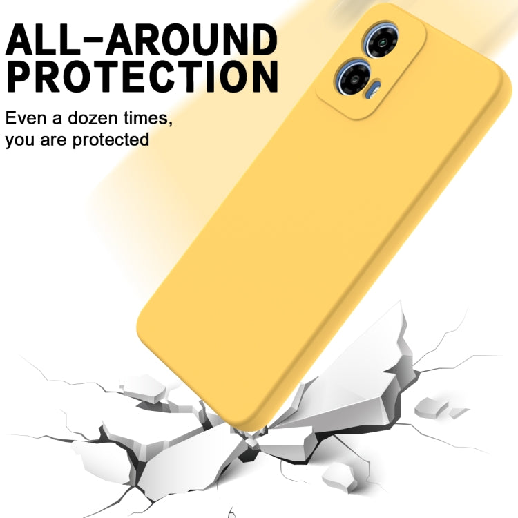 For Motorola Moto G Power 2024 Pure Color Liquid Silicone Shockproof Phone Case(Yellow) - Motorola Cases by PMC Jewellery | Online Shopping South Africa | PMC Jewellery | Buy Now Pay Later Mobicred