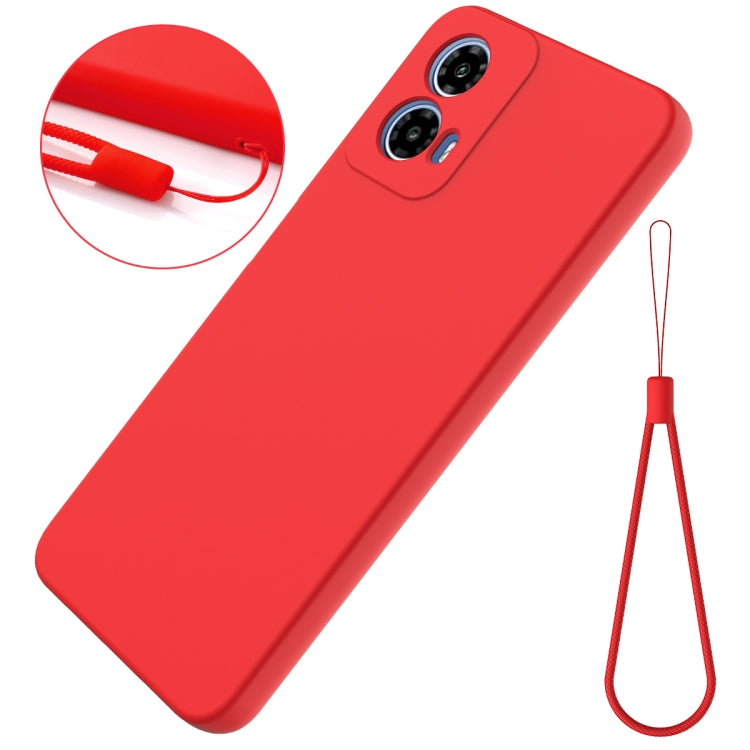 For Motorola Moto G Power 2024 Pure Color Liquid Silicone Shockproof Phone Case(Red) - Motorola Cases by PMC Jewellery | Online Shopping South Africa | PMC Jewellery | Buy Now Pay Later Mobicred