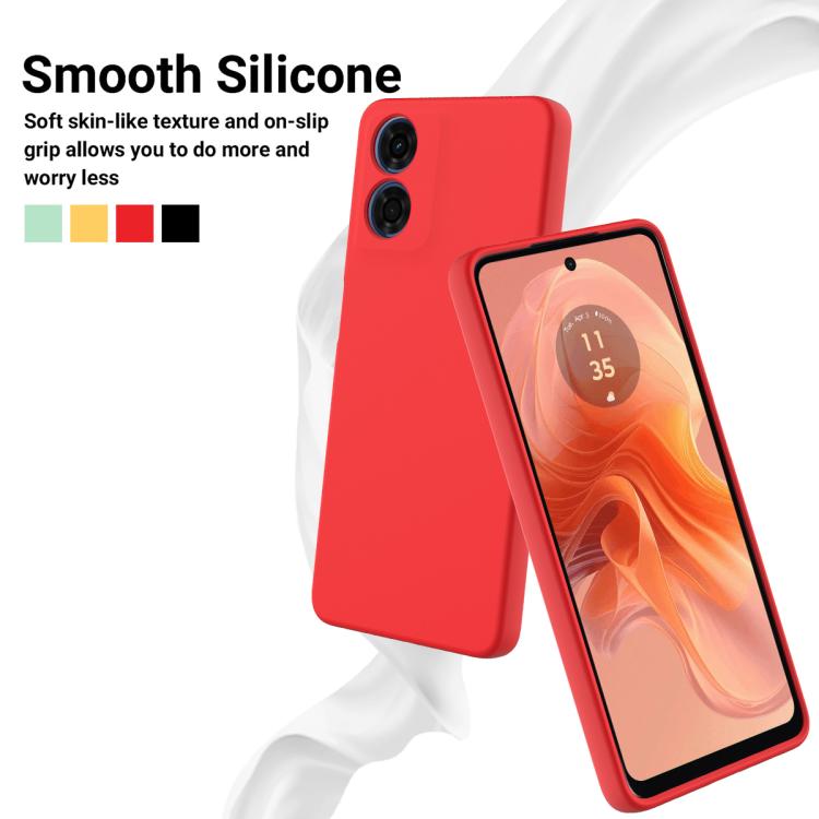 For Motorola Moto G04S 4G / E14 4G Solid Color Liquid Silicone Dropproof Full Coverage Phone Case(Red) - free shipping - PMC TechLife - Order now!