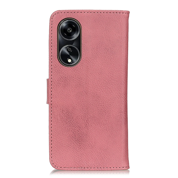 For OPPO A1 5G KHAZNEH Cowhide Texture Flip Leather Phone Case(Pink) - OPPO Cases by PMC Jewellery | Online Shopping South Africa | PMC Jewellery | Buy Now Pay Later Mobicred