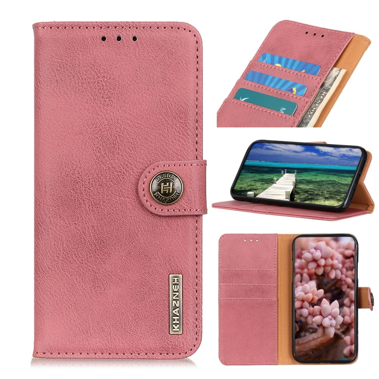 For OPPO A38 4G KHAZNEH Cowhide Texture Flip Leather Phone Case(Pink) - A38 Cases by PMC TechLife | Online Shopping South Africa | PMC TechLife | Buy Now Pay Later Mobicred