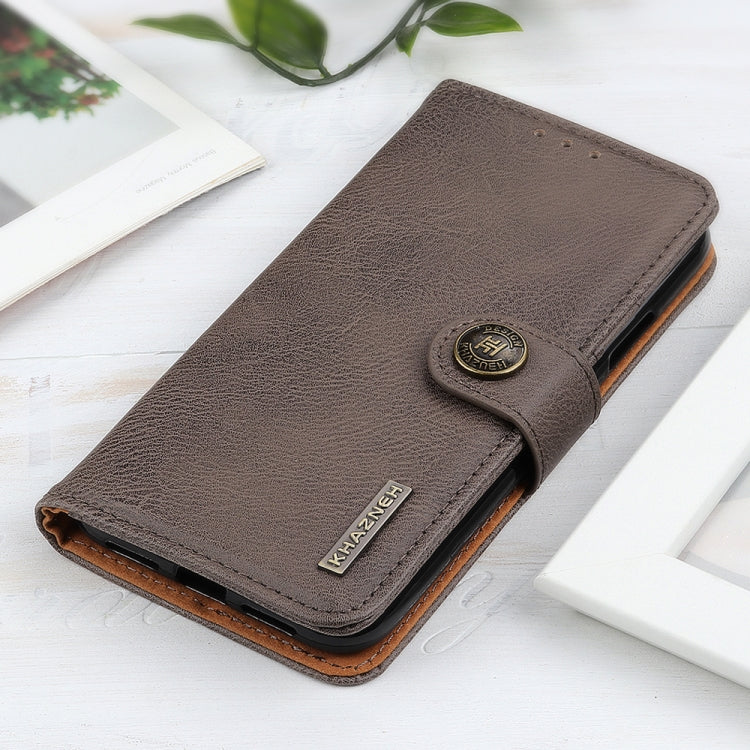 For OPPO Reno11 5G Global KHAZNEH Cowhide Texture Flip Leather Phone Case(Khaki) - Reno11 Cases by PMC TechLife | Online Shopping South Africa | PMC TechLife | Buy Now Pay Later Mobicred