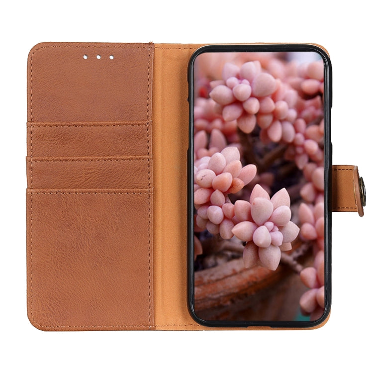 For Xiaomi Redmi Note 13 4G KHAZNEH Cowhide Texture Flip Leather Phone Case(Brown) - Note 13 Cases by PMC Jewellery | Online Shopping South Africa | PMC Jewellery | Buy Now Pay Later Mobicred