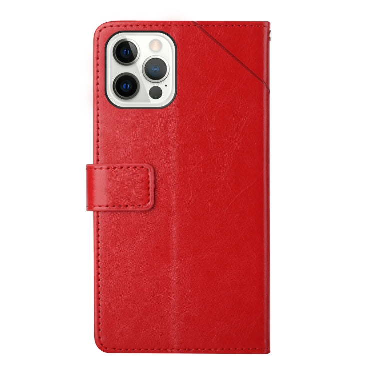 For iPhone 16 Pro HT01 Y-shaped Pattern Flip Leather Phone Case(Red) - iPhone 16 Pro Cases by PMC Jewellery | Online Shopping South Africa | PMC Jewellery | Buy Now Pay Later Mobicred