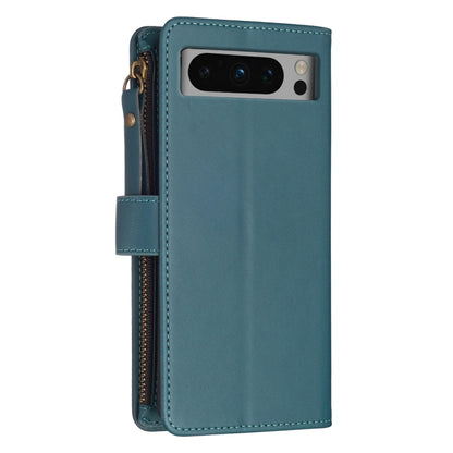 For Google Pixel 8 Pro 9 Card Slots Zipper Wallet Leather Flip Phone Case(Green) - Google Cases by PMC Jewellery | Online Shopping South Africa | PMC Jewellery | Buy Now Pay Later Mobicred