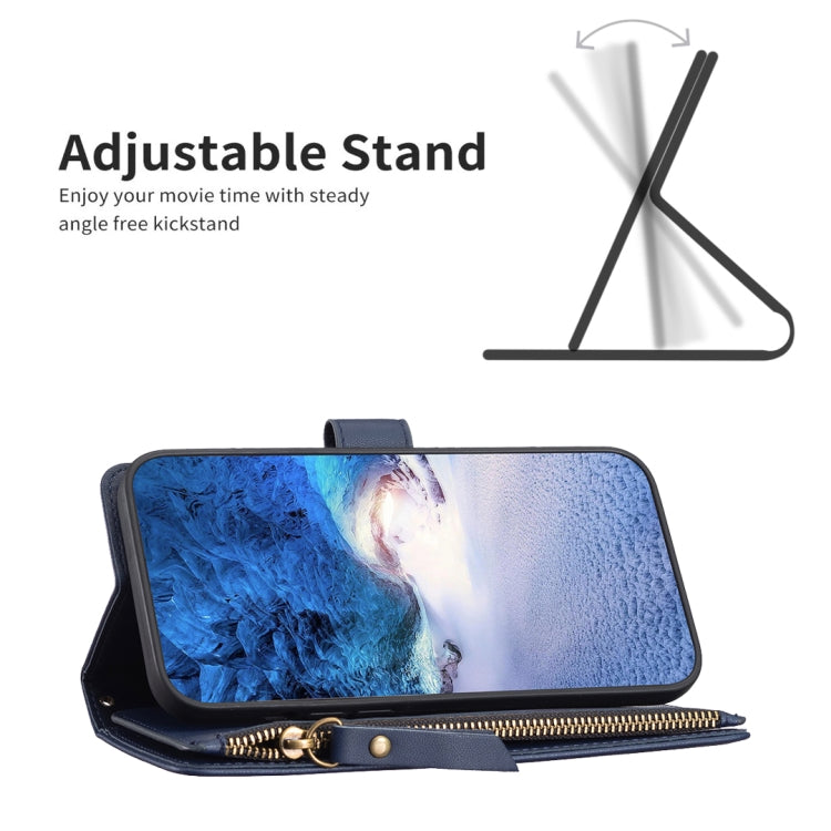 For Xiaomi Redmi 12C 9 Card Slots Zipper Wallet Leather Flip Phone Case(Blue) - Xiaomi Cases by PMC TechLife | Online Shopping South Africa | PMC TechLife
