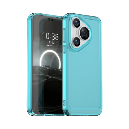 For Huawei Pura 70 Candy Series TPU Phone Case(Transparent Blue) - Huawei Cases by PMC Jewellery | Online Shopping South Africa | PMC Jewellery | Buy Now Pay Later Mobicred